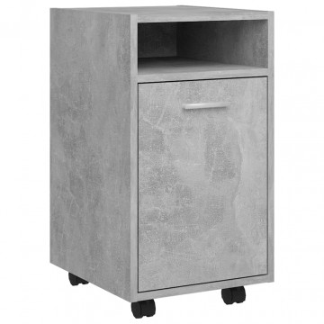 Dulap lateral cu roți, gri beton, 33x38x60 cm, PAL - Img 2