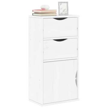 Dulap lateral cu sertare ODDA alb 40x24x79 cm lemn masiv de pin - Img 1