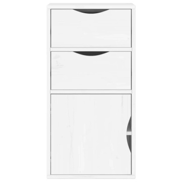 Dulap lateral cu sertare ODDA alb 40x24x79 cm lemn masiv de pin - Img 5