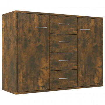 Dulap lateral, stejar fumuriu, 88x30x65 cm, lemn compozit - Img 2