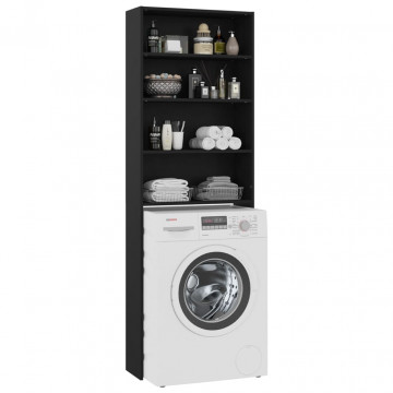 Dulap mașina de spălat, negru, 64x24x190 cm - Img 3