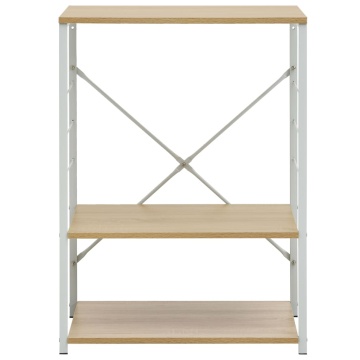 Dulap microunde, alb/stejar, 60x39,6x79,5 cm, lemn prelucrat - Img 3