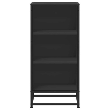 Dulap, negru, 35,5x35x76 cm, lemn prelucrat și metal - Img 4