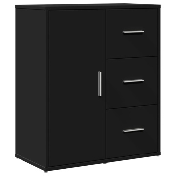 Dulap, negru, 60x31x70 cm, lemn prelucrat - Img 2