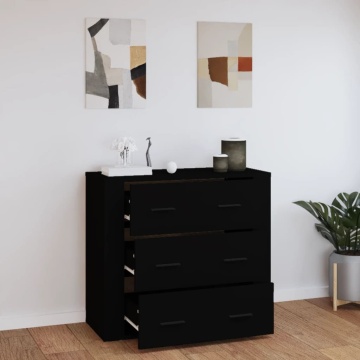 Dulap, negru, 80x33x70 cm, lemn prelucrat - Img 6