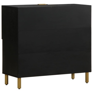 Dulap, negru, 80x33x75 cm, lemn prelucrat - Img 8