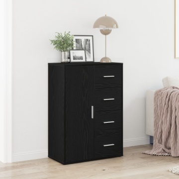 Dulap Negru din Stejar 60x31x84 cm Lemn Prelucrat - Img 1