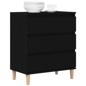 Dulap Negru Stejar 60x35x70 cm Lemn prelucrat - Img 3