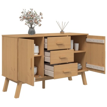 Dulap OLDEN, maro, 114x43x73,5 cm, lemn masiv pin - Img 5