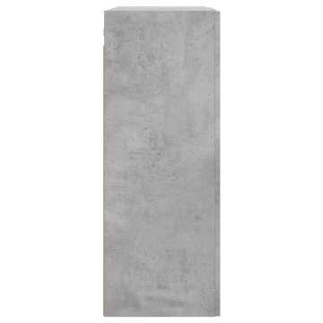 Dulap pe perete, gri beton, 69,5x34x90 cm, lemn prelucrat - Img 7