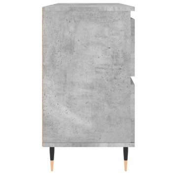Dulap pentru baie, gri beton, 80x33x60 cm, lemn compozit - Img 5