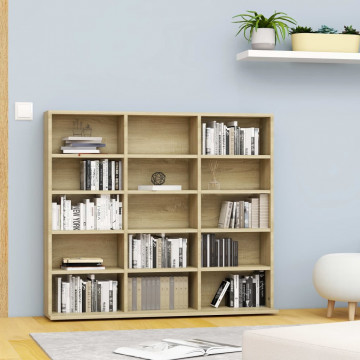 Dulap pentru CD-uri, stejar Sonoma, 102 x 23 x 89,5 cm, PAL - Img 1
