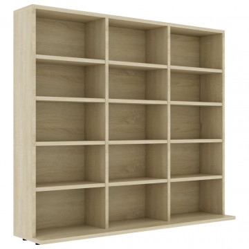 Dulap pentru CD-uri, stejar Sonoma, 102 x 23 x 89,5 cm, PAL - Img 2