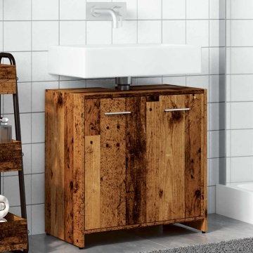 Dulap pentru chiuvetă baie lemn vechi 60x33x60cm lemn prelucrat - Img 4
