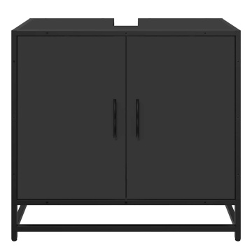 Dulap pentru chiuvetă de baie negru 65x33x60 cm lemn prelucrat - Img 8