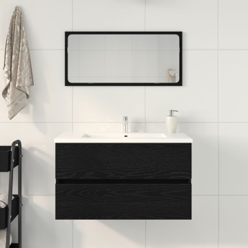 Dulap pentru Chiuvetă Stejar Negru 80x38.5x45 cm Lemn Prelucrat - Img 4