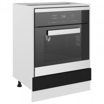 Dulap pentru cuptor, negru, 60 x 46 x 81,5 cm, PAL - Img 4