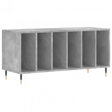Dulap pentru discuri gri beton, 100x38x48 cm, lemn prelucrat - Img 2