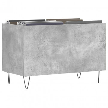 Dulap pentru discuri, gri beton, 74,5x38x48 cm, lemn prelucrat - Img 3