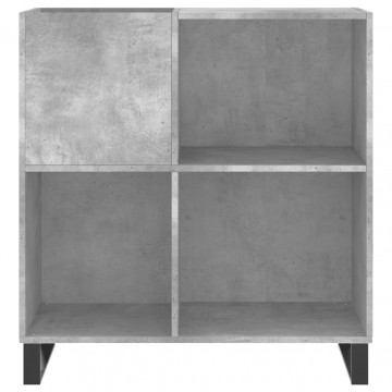 Dulap pentru discuri gri beton 84,5x38x89 cm lemn compozit - Img 4