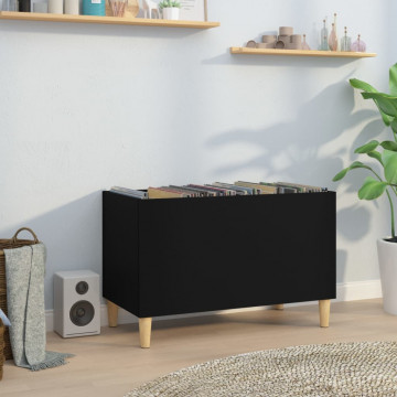 Dulap pentru discuri, negru, 74,5x38x48 cm, lemn prelucrat - Img 1
