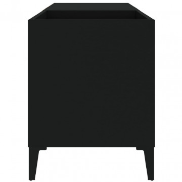 Dulap pentru discuri, negru, 84,5x38x48 cm, lemn prelucrat - Img 5