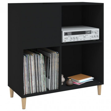 Dulap pentru discuri negru 84,5x38x89 cm lemn compozit - Img 4