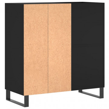 Dulap pentru discuri negru 84,5x38x89 cm lemn compozit - Img 5