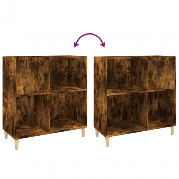 Dulap pentru discuri stejar fumuriu 84,5x38x89 cm lemn compozit - Img 6