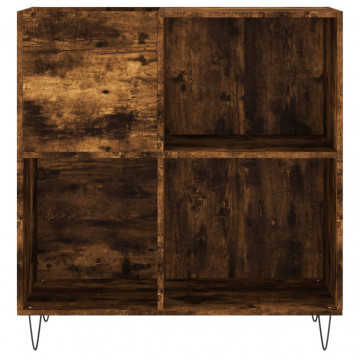 Dulap pentru discuri stejar fumuriu 84,5x38x89 cm lemn compozit - Img 4