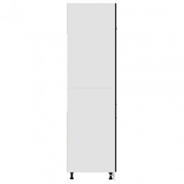 Dulap pentru frigider, negru, 60 x 57 x 207 cm, PAL - Img 5