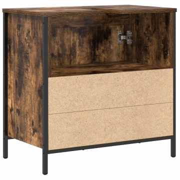 Dulap pentru lavoar baie stejar afumat 60x34,5x60 cm - Img 7