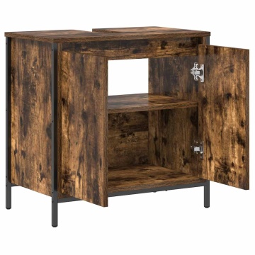 Dulap pentru lavoar baie stejar afumat 60x34,5x60 cm - Img 8