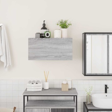 Dulap perete baie, gri sonoma, 60x25x30 cm, lemn prelucrat - Img 3