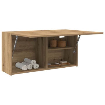 Dulap perete baie stejar artizanal, 80x25x40 cm, lemn prelucrat - Img 4