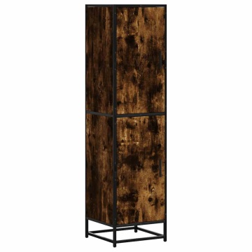Dulap stejar afumat 35,5x35x139 cm lemn și metal prelucrat - Img 2