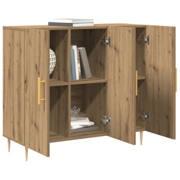 Dulap, stejar artizanal, 90x34x80 cm, lemn prelucrat - Img 3