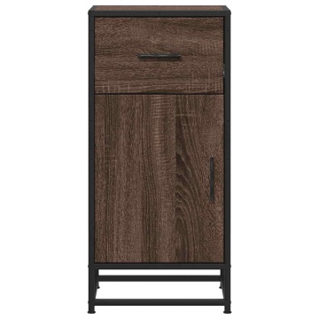 Dulap, stejar maro, 35,5x35x76 cm, lemn prelucrat și metal - Img 4