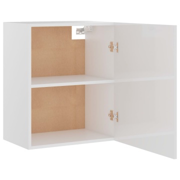 Dulap suspendat alb extralucios 50 x 31 x 60 cm lemn prelucrat - Img 5