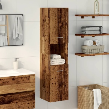Dulap suspendat de baie, lemn vechi 30x30x130 cm lemn prelucrat - Img 2