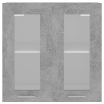 Dulap suspendat de sticlă, gri beton, 60 x 31 x 60 cm, PAL - Img 5