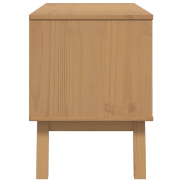 Dulap TV „OLDEN”, maro, 114x43x57 cm, lemn masiv pin - Img 6