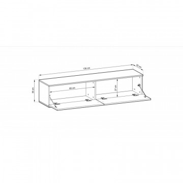 Dulap TV Bari BA01 bej 135 cm 2D - Img 2