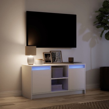 Dulap TV cu LED, alb, 100x34x50 cm, lemn prelucrat - Img 8