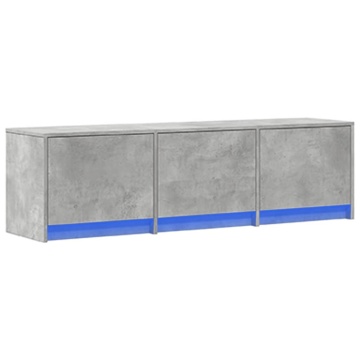 Dulap TV cu LED, gri beton, 140x34x40 cm, lemn prelucrat - Img 3