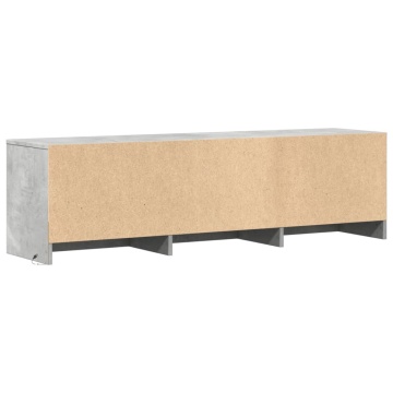 Dulap TV cu LED, gri beton, 140x34x40 cm, lemn prelucrat - Img 7