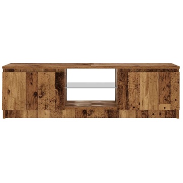 Dulap TV cu lumini LED lemn vechi 120x30x36 cm lemn prelucrat - Img 6
