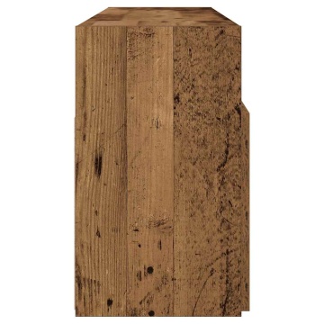 Dulap TV cu lumini LED lemn vechi 120x30x50 cm lemn prelucrat - Img 7
