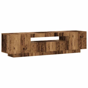 Dulap TV cu lumini LED lemn vechi 160x35x40 cm lemn prelucrat - Img 5