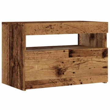 Dulap TV cu lumini LED lemn vechi 60x35x40 cm lemn prelucrat - Img 5